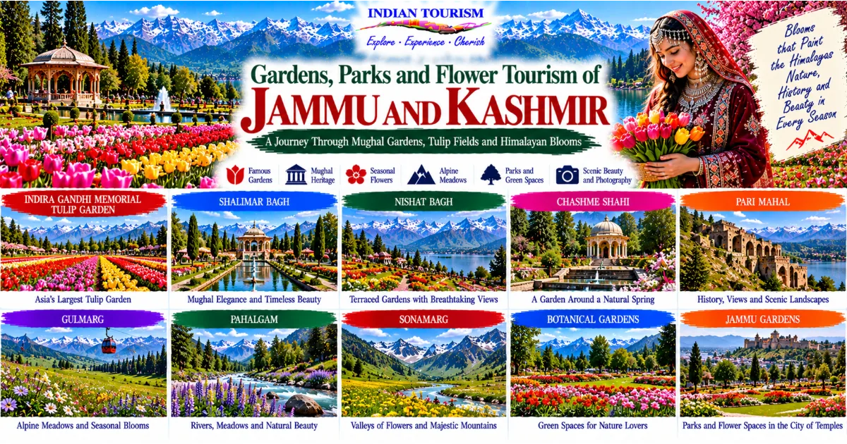Gardens, Parks and Flower Tourism of Jammu and Kashmir: A Journey Through Mughal Gardens, Tulip Fields and Himalayan Blooms