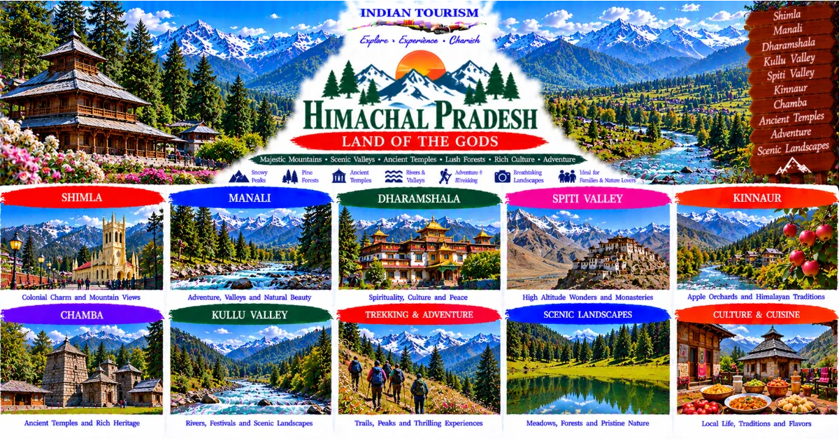 Himachal Pradesh Tourism Guide: Discover the Land of the Himalayas, Enchanting Valleys, Ancient Temples and Unforgettable Mountain Journeys