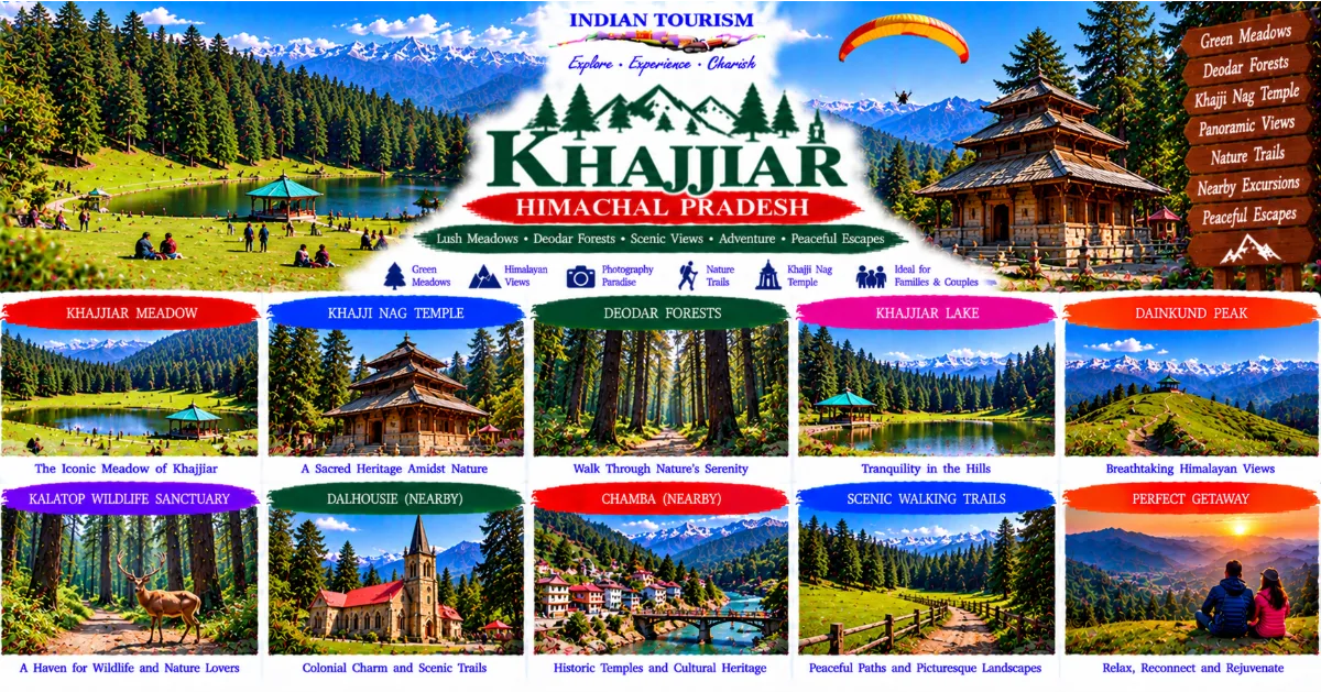 Khajjiar Tourism Guide: Lush Green Meadows, Deodar Forests, Mountain Views and the Natural Beauty of Himachal Pradesh