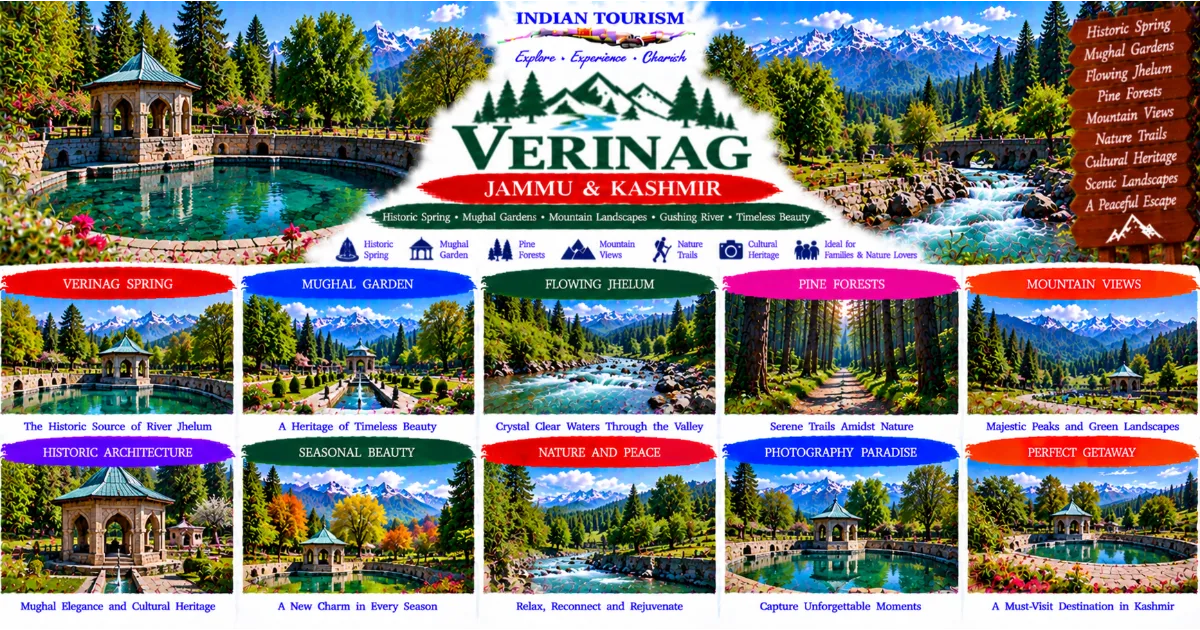 Verinag Tourism Guide: Exploring Kashmir’s Historic Spring, Mughal Gardens and Mountain Landscapes